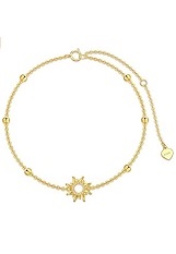 exquisite small sun pendant gold baby bracelet